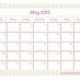Free printable blank calendar: Retro pastel