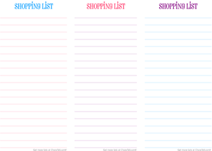 cute blank shopping list