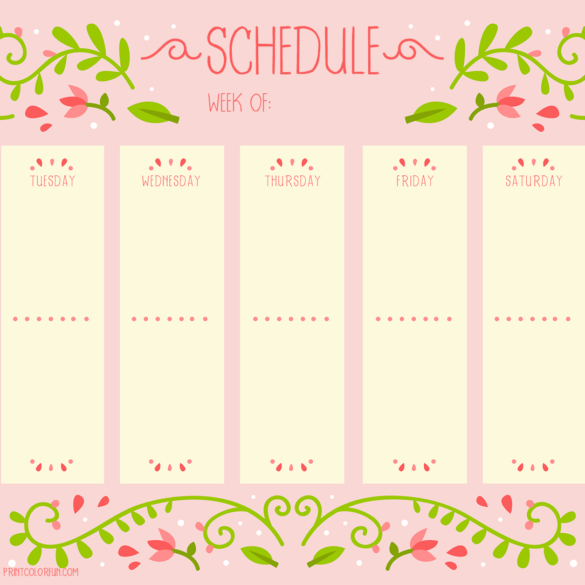 Clean, bold printable weekly schedule planner – Free printable ...