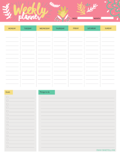 Weekly planner and to-do list