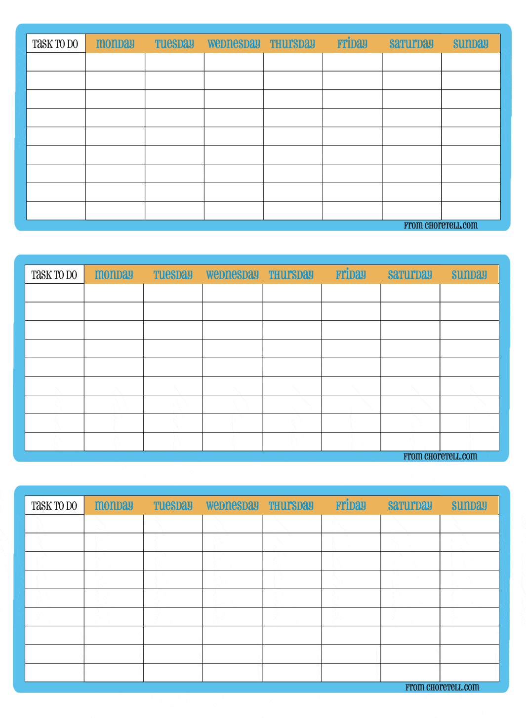 3 up printable weekly chore charts free printable downloads from