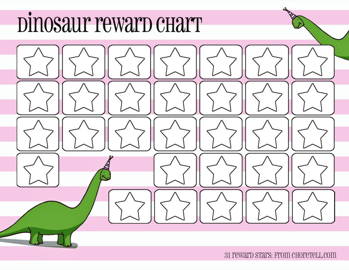 Dinosaur reward charts: Pink &amp; blue – Free printable downloads from ...