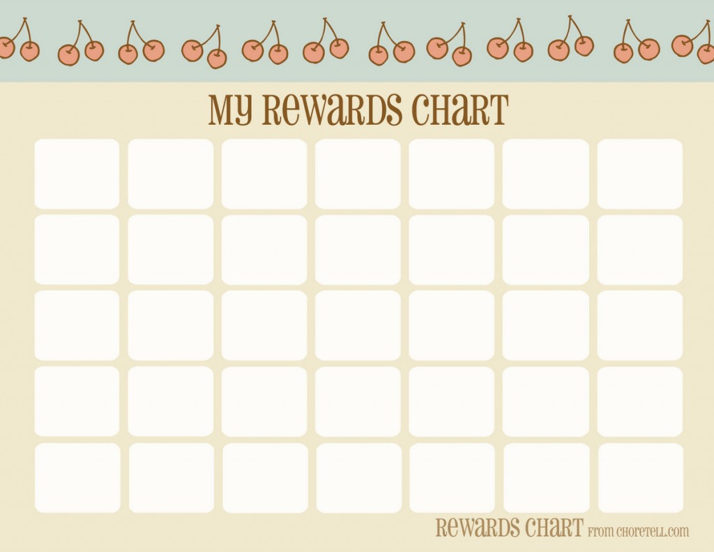 Cherry & strawberry-themed printable “My rewards chart” – Free ...