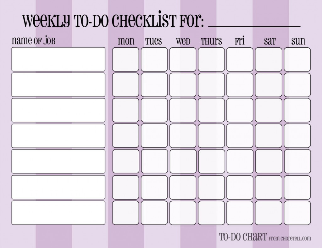 Patterned weekly to-do chore checklists – Free printable downloads from ...