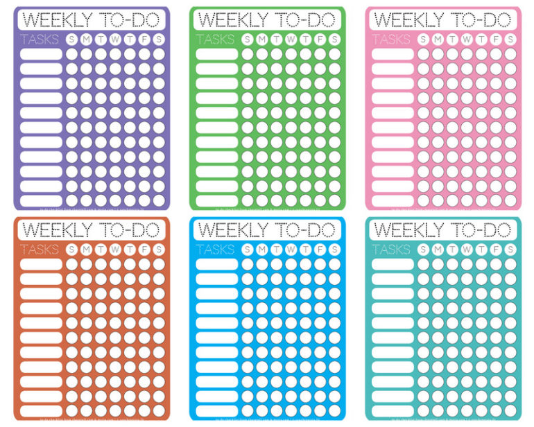 dotty printable weekly to do checklists free printable downloads from
